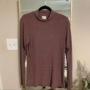 Anthropologie Turtleneck Long Sleeve Striped Tee